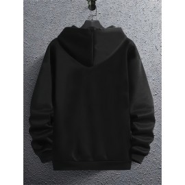 Fashionable Casual Men's Long Sleeve -Lined Zip-Up Jacket - Fresh and Fun Pattern Design, Lightweight and Comfortable, Suitable for Various Occasions, Breathable Material, Easy to Match, Adds a Pop of Color to Your Daily Look, Perfect for Casual