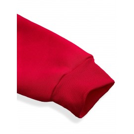 Men's Motivational Hoodie, Red Comfortable Streetwear Sweatshirt, 