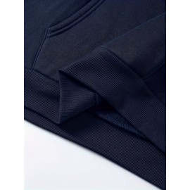 [Pullover for Casual Attire] Thick Warm Solid Color Hooded Sweatshirt | Casual Loose Fit Sweater with Front Pocket, Machine Washable for Fall Winter (Solid Color Options)