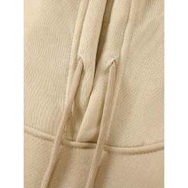 [Pullover for Casual Attire] Thick Warm Solid Color Hooded Sweatshirt | Casual Loose Fit Sweater with Front Pocket, Machine Washable for Fall Winter (Solid Color Options)