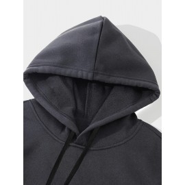 Men's Heavyweight Hoodie - 310g Blend Pullover Hooded Sweatshirt, Country Graphic Back Print, Machine Washable Streetwear for Fall Winter Spring - Black Hoodie for Men, Casual Wear, Statement Sweatshirt, Cozy Material, Long Sleeve Top, Casual Dressers