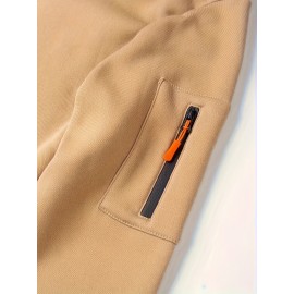 [Men's Zip-Up Hoodie Jacket] Men's Zip-Up Hoodie Jacket with Full-Zip Closure - Dark Grey/Black Athletic Outerwear, Arm Pockets - Lightweight Gym, Casual & Everyday Coat for Workouts, Outings - Spring/Fall Layering Essential, Workout Clothing, Sporty Design, Comfortable Fit, Zipfront Sweatshirt, Fitness Enthusiasts