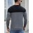 Men'S Casual Long Sleeve Crew Neck Sweater - & Grey Color Block Design, Soft Stretchy Fabric, Regular Fit, Spring/Fall Essential for Casual Attire, Knit, Spring Fall Clothing, Classic Knitwear, Comfortable Knitwear