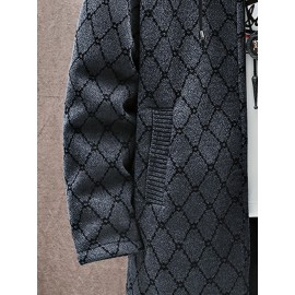 Autumn and winter Men's casual mid to long length jacket with hooded and plush thick warm jacket, fashionable and versatile top, Seasonal Fashion, Winter Outerwear, Long Coat, Stylish Outerwear, Warm Fabric, Men's Hoodie, Outerwear Essential, Men's