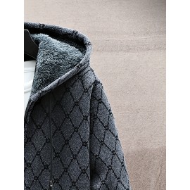 Autumn and winter Men's casual mid to long length jacket with hooded and plush thick warm jacket, fashionable and versatile top, Seasonal Fashion, Winter Outerwear, Long Coat, Stylish Outerwear, Warm Fabric, Men's Hoodie, Outerwear Essential, Men's