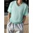 Men's Mint Green V-Neck Short Sleeve Sweater - Soft Pastel Casual Knit Sweater for Everyday & Formal Wear, All-Season Layering Essential, Minimalist Solid Color Design in Light Green (Hand Washable) - Versatile Spring Summer Outfits, Relaxed Fit with V-Neckline, Smooth Texture, Suitable for Men and Women, Solid Color Minimalist Style, Comfortable for All Seasons