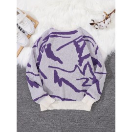 Men's Soft Beige & Brown Geometric Pattern Sweater - Casual Round Neck Long Sleeve Knit Pullover, Warm Winter & Spring/Fall Layering, Comfortable Beige & Brown Color Block Sweater for Men, Versatile Everyday & Formal Outfits, Hand Washable Knit Sweater with Modern Geometric Design, Relaxed Fit for Autumn and Spring Wear, Stylish and Cozy Knitted Top, Knit Sweater Men, Knitted Sweater Men