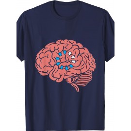 Funny Brainrot Mens T-Shirt | Crew Neck, Medium Stretch Fabric, Print Pattern, Suitable for All Seasons and Various Occasions
