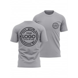 Men's Custom Gym T-Shirts Personalized with Your Logo/Photo/Text - Quick-Dry Breathable Fabric, Custom Fit for Team Uniforms, Fitness Training & Corporate Events - Upload Your Own Design for Branding & Gifts - Machine Washable Athletic Shirts - Round Neck Geometric Pattern for Men - Ideal for Workouts & Team Wear - Soft & Comfortable Custom Short Sleeve T-Shirt, Customised T Shirt