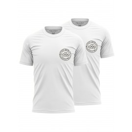 Men's Custom Gym T-Shirts Personalized with Your Logo/Photo/Text - Quick-Dry Breathable Fabric, Custom Fit for Team Uniforms, Fitness Training & Corporate Events - Upload Your Own Design for Branding & Gifts - Machine Washable Athletic Shirts - Round Neck Geometric Pattern for Men - Ideal for Workouts & Team Wear - Soft & Comfortable Custom Short Sleeve T-Shirt, Customised T Shirt