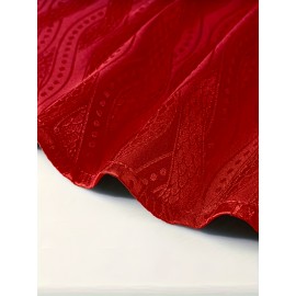 Men'S Red Brocade Shirt - Long Sleeve Slim Fit Business Wedding Party Formal & Casual Shirt with Classic Collar, Non-Stretch Fabric for Office, Events