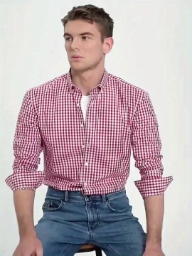 Elson OBM Men's Classic Plaid Button-Up Shirt - Long Sleeve Formal and Casual Top, Non-Stretch Fabric, Front Button Closure, Turn-Down Collar, Office, Wedding, Party Attire - Ideal Gift for Men, Office Wear, Fashion Design, Durable Construction