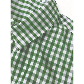 Elson OBM Men's Classic Plaid Button-Up Shirt - Long Sleeve Formal and Casual Top, Non-Stretch Fabric, Front Button Closure, Turn-Down Collar, Office, Wedding, Party Attire - Ideal Gift for Men, Office Wear, Fashion Design, Durable Construction