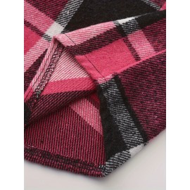 [Vintage Plaid Shirt] Vintage Plaid Shirt for Men | Single-Breasted, Loose Fit, Long Sleeve Casual Top | Black & White Checkered Pattern, Button-Up Front, Nonelastic Fabric | Perfect for Fall/Winter Outings & Casual Wear