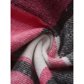 [Vintage Plaid Shirt] Vintage Plaid Shirt for Men | Single-Breasted, Loose Fit, Long Sleeve Casual Top | Black & White Checkered Pattern, Button-Up Front, Nonelastic Fabric | Perfect for Fall/Winter Outings & Casual Wear