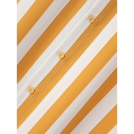 Men's Hawaiian Shirt - Black & White Striped with Orange Collar, Short Sleeve Summer Beach Shirt, Relaxed Fit Casual & Semi-Formal Outfits, Machine Washable Tropical Shirt for Men, Mismatched Pattern with Black and White Stripes, Breathable Fabric for Warm Weather, Stylish and Comfortable for Beach Outings and Casual Attire, Hawaiian Shirt Men Plus Size