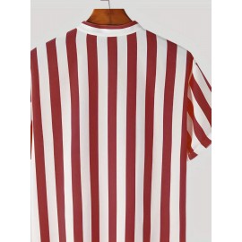 Men's Hawaiian Shirt - Black & White Striped with Orange Collar, Short Sleeve Summer Beach Shirt, Relaxed Fit Casual & Semi-Formal Outfits, Machine Washable Tropical Shirt for Men, Mismatched Pattern with Black and White Stripes, Breathable Fabric for Warm Weather, Stylish and Comfortable for Beach Outings and Casual Attire, Hawaiian Shirt Men Plus Size