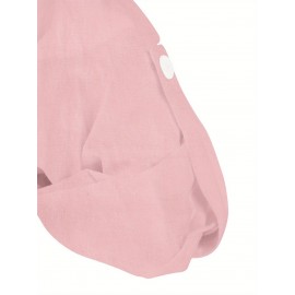 Men's Pink Henley Shirt with Stand Collar - Versatile Long Sleeve Half-Button Tee for Casual & Formal Wear, Smooth Polyester Fabric, Machine Washable, Spring/Fall Essential, Spring Attire | Classic Henley Shirt | Solid Color Shirt