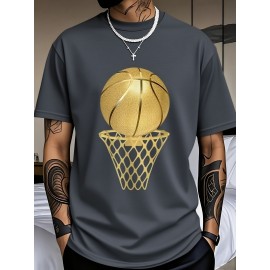 Men's Black 100% Cotton Short Sleeve T-Shirt - Loose Fit Summer Casual Crew Neck Tee with Breathable Fabric, Classic Round Neck & Relaxed Style for Casual Attire, Machine Washable Top