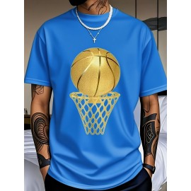 Men's Black 100% Cotton Short Sleeve T-Shirt - Loose Fit Summer Casual Crew Neck Tee with Breathable Fabric, Classic Round Neck & Relaxed Style for Casual Attire, Machine Washable Top