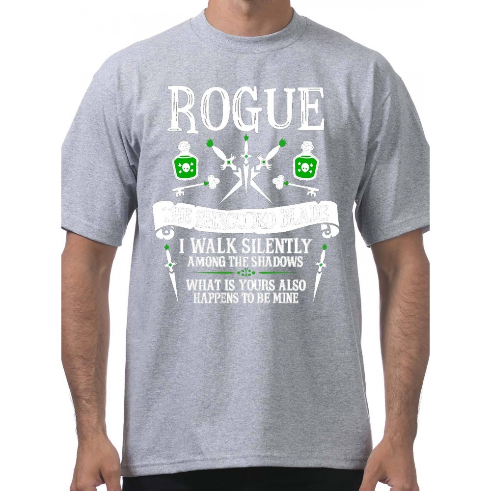 Rogue The Shrouded Blade - Shadows and Secrets Mens Short Sleeve T-shirt Red Black Gray