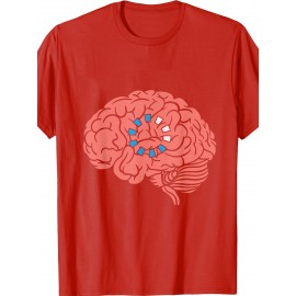 Funny Brainrot Mens T-Shirt | Crew Neck, Medium Stretch Fabric, Print Pattern, Suitable for All Seasons and Various Occasions